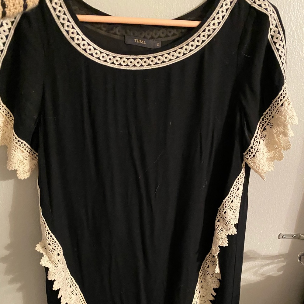 Black crochet dress